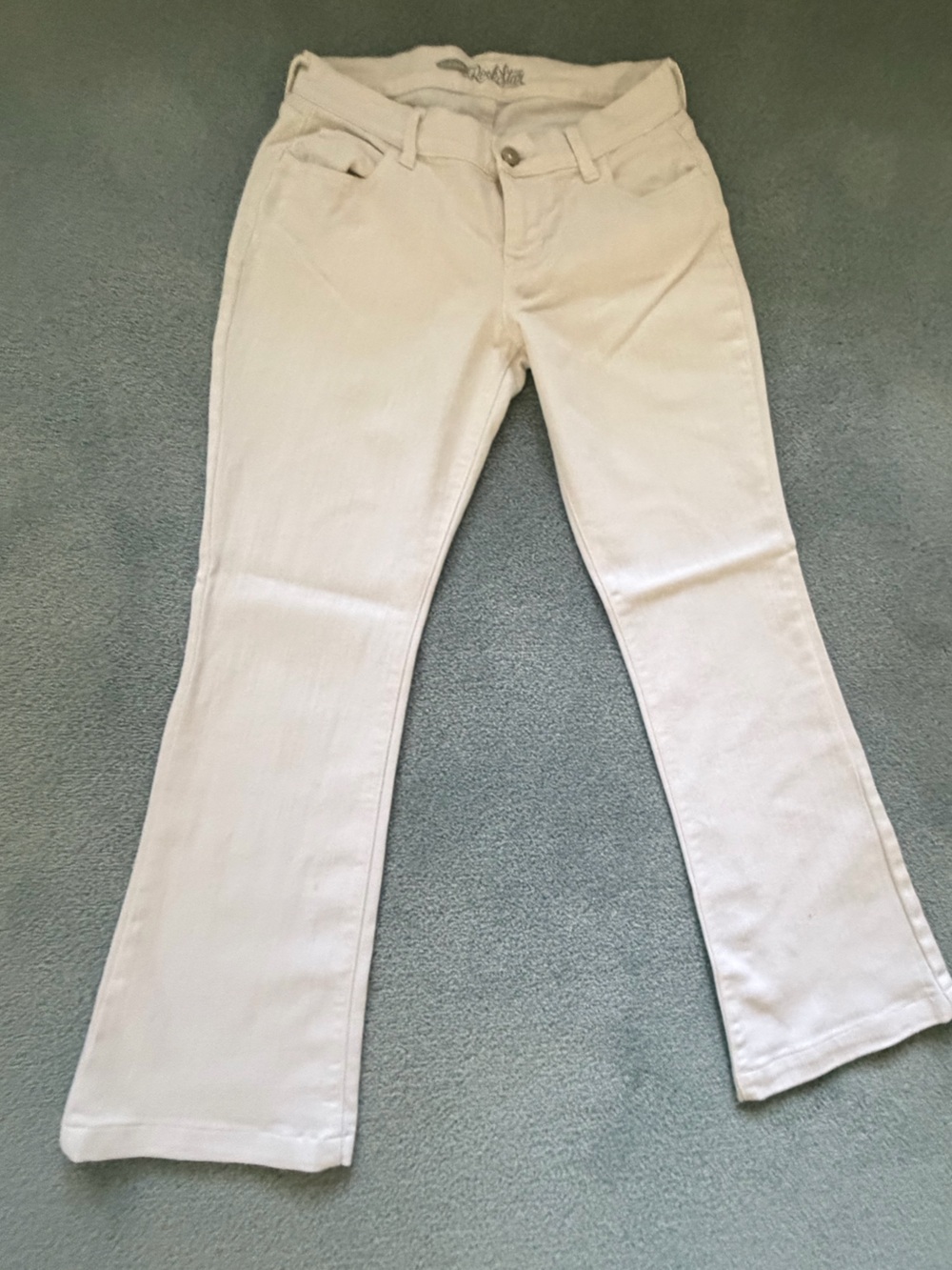 Old Navy White Cropped Kick Flare Jeans 6